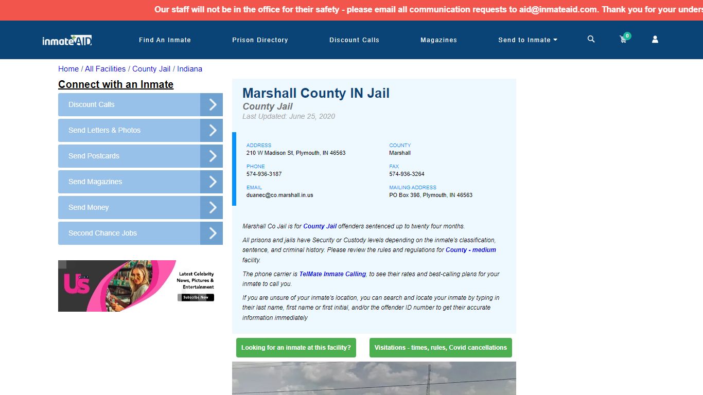 Marshall County IN Jail - Inmate Locator - Plymouth, IN